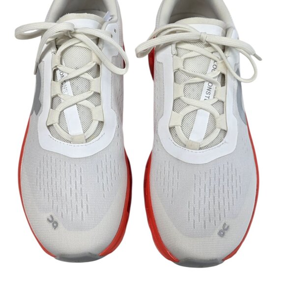 ON Cloudmonster Sneakers, White/Flame, Lifestyle, Athletic, Women's Size 10 - Picture 4 of 13